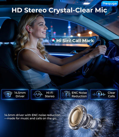 Wireless Earbuds Bluetooth Headphones, 50H Playtime Ear Buds with Mic, LED Digital Display Charging Case, IPX7 Waterproof, Deep Bass Stereo, In-Ear Earphone for Iphone Andriod Phone - Steel