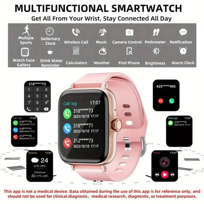 Full Touch Screen Smart Watch with Activity Tracker, Call & Message Functions, Pedometer & More
