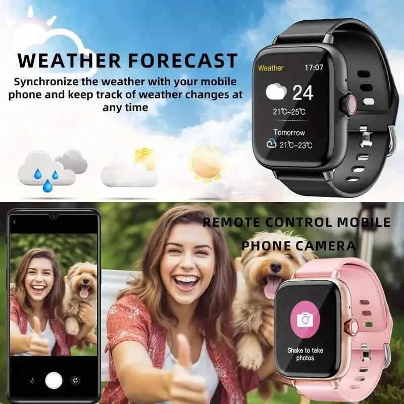 Full Touch Screen Smart Watch with Activity Tracker, Call & Message Functions, Pedometer & More